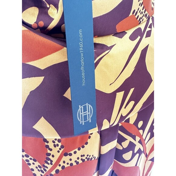 HOUSE OF HARLOW  1960 lounge Satin Leisure Short Set RICH FALL COLORS  sz Small - Picture 4 of 11